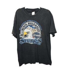 Vintage Harley Davidson Sturgis T-Shirt Men's Large 2003 Black Hills Rally